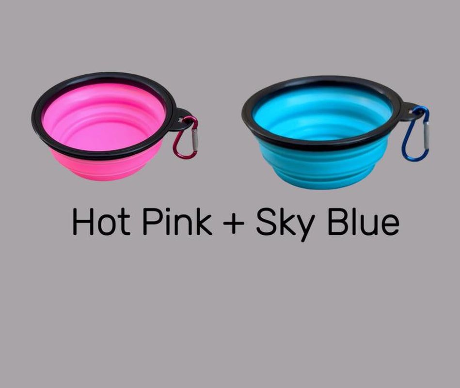 Collapsible Dog Bowls for Travel, 2-Pack Dog Portable Water Bowl for Dogs Cats Pet Foldable Feeding Watering Dish for Traveling Camping Walking Hiking