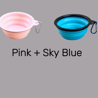 Collapsible Dog Bowls for Travel, 2-Pack Dog Portable Water Bowl for Dogs Cats Pet Foldable Feeding Watering Dish for Traveling Camping Walking Hiking