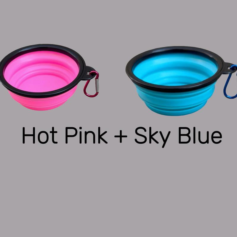 Collapsible Dog Bowls for Travel, 2-Pack Dog Portable Water Bowl for Dogs Cats Pet Foldable Feeding Watering Dish for Traveling Camping Walking Hiking