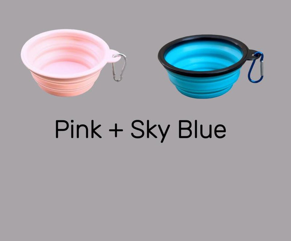 Collapsible Dog Bowls for Travel, 2-Pack Dog Portable Water Bowl for Dogs Cats Pet Foldable Feeding Watering Dish for Traveling Camping Walking Hiking